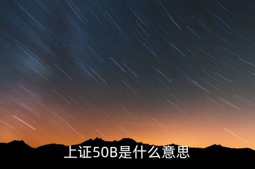 上證50B是什么意思