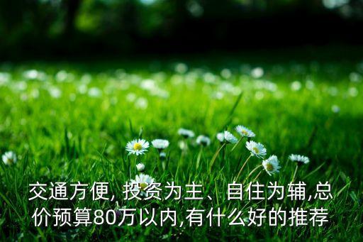 交通方便, 投資為主、自住為輔,總價(jià)預(yù)算80萬以內(nèi),有什么好的推薦