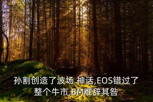 孫割創(chuàng)造了波場 神話,EOS錯過了整個(gè)牛市,BM難辭其咎