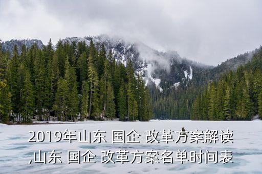 2019年山東 國企 改革方案解讀,山東 國企 改革方案名單時間表