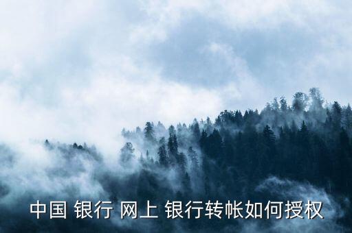 中國 銀行 網(wǎng)上 銀行轉(zhuǎn)帳如何授權(quán)