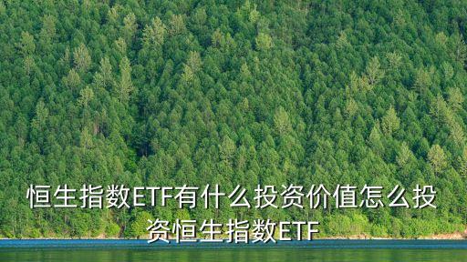 恒生指數(shù)ETF有什么投資價值怎么投資恒生指數(shù)ETF