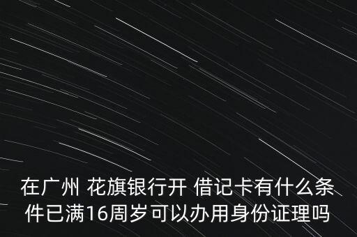 在廣州 花旗銀行開 借記卡有什么條件已滿16周歲可以辦用身份證理嗎