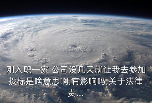 剛?cè)肼氁患?公司沒(méi)幾天就讓我去參加投標(biāo)是啥意思啊,有影響嗎,關(guān)于法律責(zé)...