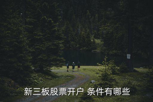  新三板股票開戶 條件有哪些