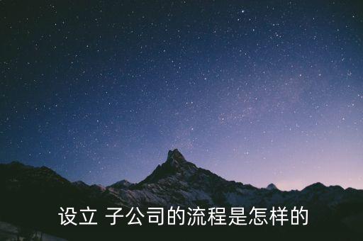 子公司再設立子公司,全資子公司可以再設立全資子公司嗎