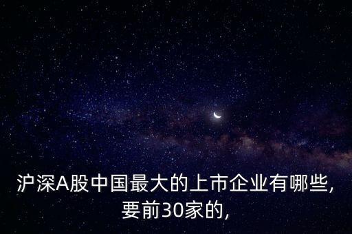 滬深A(yù)股中國最大的上市企業(yè)有哪些,要前30家的,