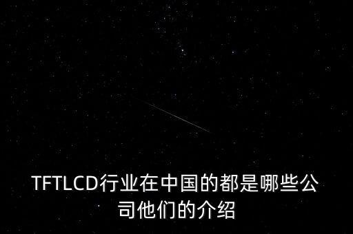 TFTLCD行業(yè)在中國(guó)的都是哪些公司他們的介紹