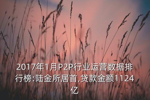 2017年1月P2P行業(yè)運(yùn)營(yíng)數(shù)據(jù)排行榜:陸金所居首,貸款金額1124億