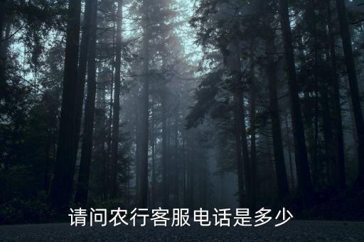 請問農(nóng)行客服電話是多少