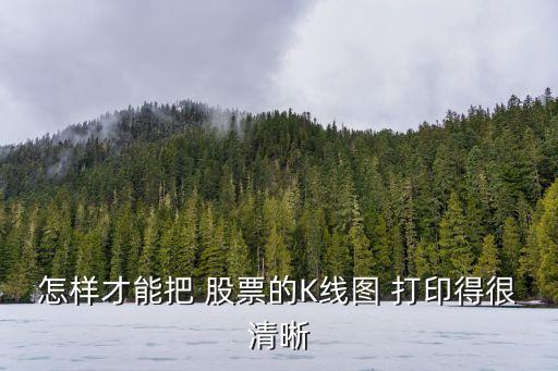 怎樣才能把 股票的K線圖 打印得很清晰