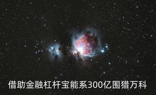 借助金融杠桿寶能系300億圍獵萬(wàn)科