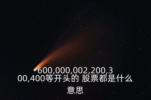 600,000,002,200,300,400等開(kāi)頭的 股票都是什么意思