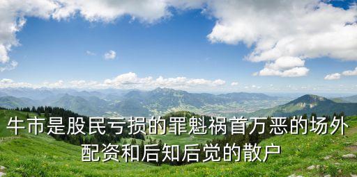 牛市是股民虧損的罪魁禍首萬惡的場外 配資和后知后覺的散戶