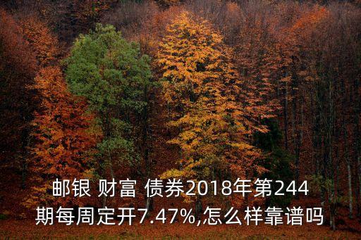 郵銀 財(cái)富 債券2018年第244期每周定開(kāi)7.47%,怎么樣靠譜嗎