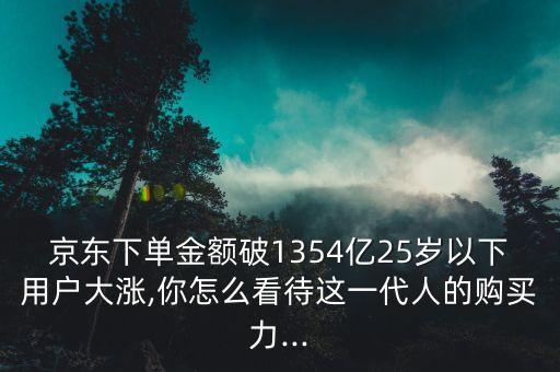 京東下單金額破1354億25歲以下用戶大漲,你怎么看待這一代人的購(gòu)買(mǎi)力...