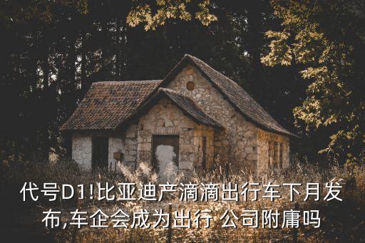 代號D1!比亞迪產(chǎn)滴滴出行車下月發(fā)布,車企會(huì)成為出行 公司附庸嗎