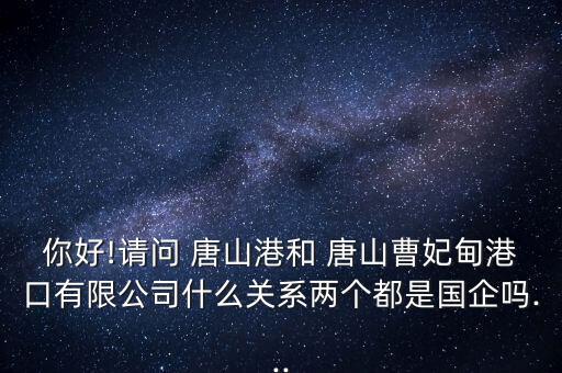 你好!請問 唐山港和 唐山曹妃甸港口有限公司什么關系兩個都是國企嗎...