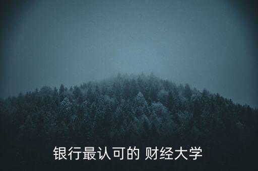 銀行最認可的 財經(jīng)大學(xué)