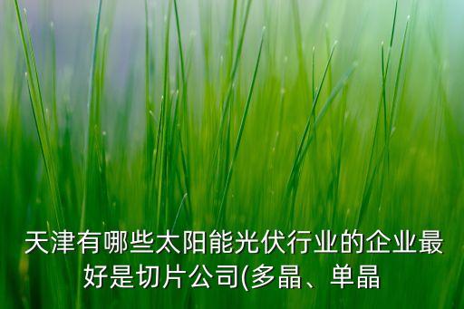  天津有哪些太陽能光伏行業(yè)的企業(yè)最好是切片公司(多晶、單晶