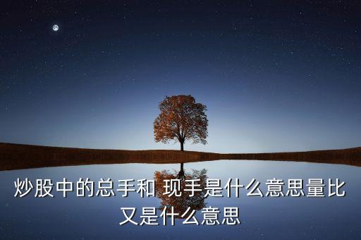 炒股中的總手和 現(xiàn)手是什么意思量比又是什么意思