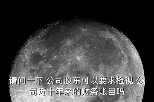 請問一下 公司股東可以要求檢視 公司近十年來的財務賬目嗎