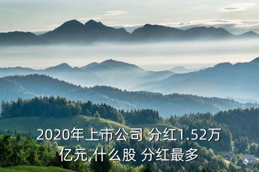 2020年上市公司 分紅1.52萬(wàn)億元,什么股 分紅最多