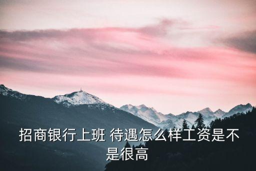  招商銀行上班 待遇怎么樣工資是不是很高