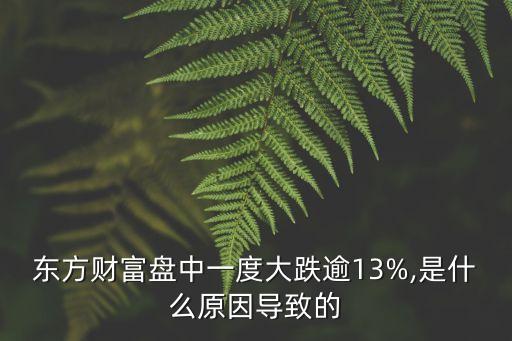 東方財(cái)富盤中一度大跌逾13%,是什么原因?qū)е碌? class=