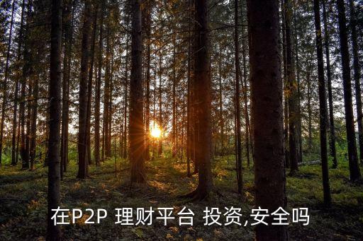 在P2P 理財平臺 投資,安全嗎