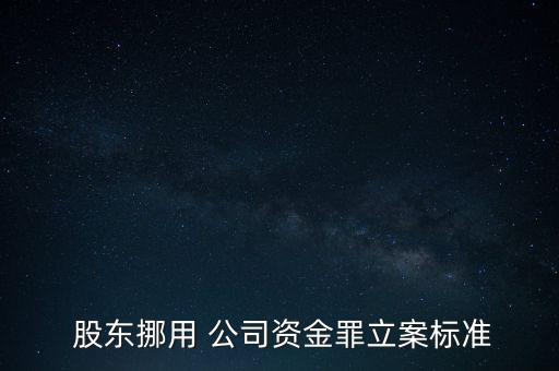  股東挪用 公司資金罪立案標(biāo)準(zhǔn)