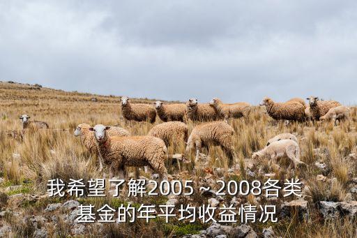 我希望了解2005～2008各類 基金的年平均收益情況