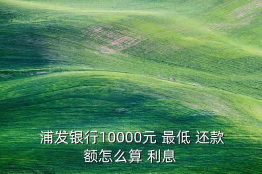  浦發(fā)銀行10000元 最低 還款額怎么算 利息