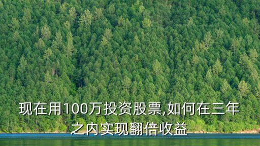 現(xiàn)在用100萬(wàn)投資股票,如何在三年之內(nèi)實(shí)現(xiàn)翻倍收益