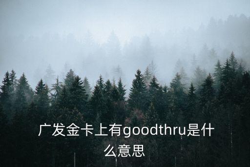  廣發(fā)金卡上有goodthru是什么意思