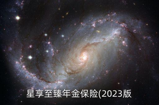 星享至臻年金保險(2023版