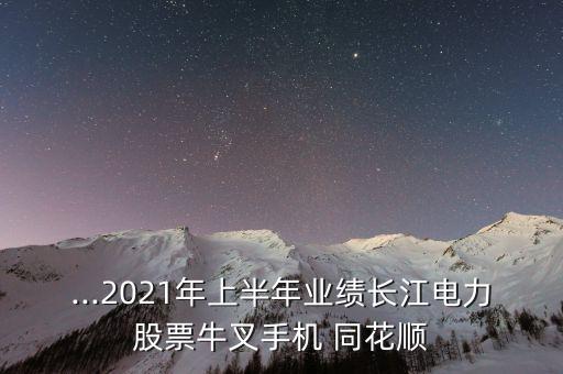 ...2021年上半年業(yè)績長江電力股票牛叉手機 同花順