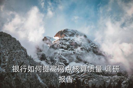  銀行如何提高網(wǎng)點(diǎn)核算質(zhì)量 調(diào)研 報(bào)告