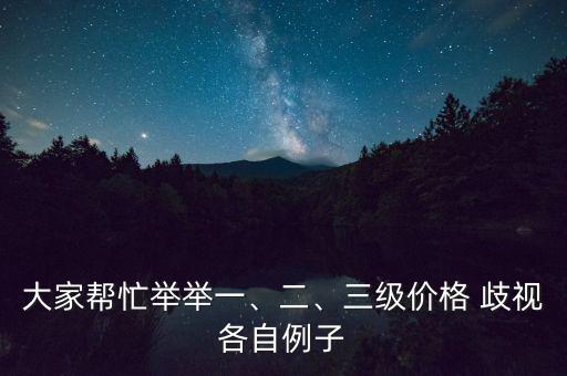 大家?guī)兔εe舉一、二、三級(jí)價(jià)格 歧視各自例子