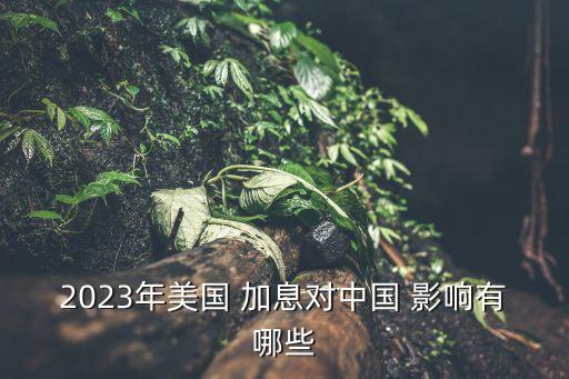 2023年美國(guó) 加息對(duì)中國(guó) 影響有哪些