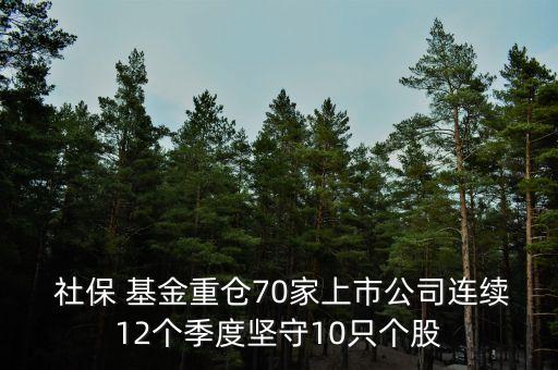  社保 基金重倉70家上市公司連續(xù)12個季度堅守10只個股