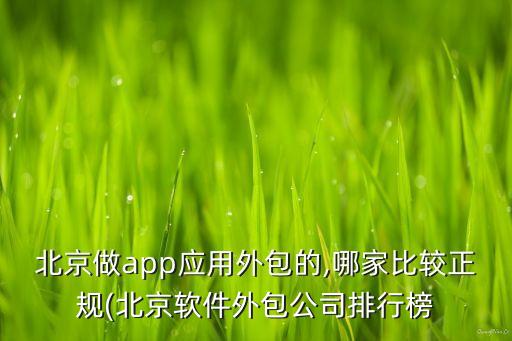 北京做app應(yīng)用外包的,哪家比較正規(guī)(北京軟件外包公司排行榜