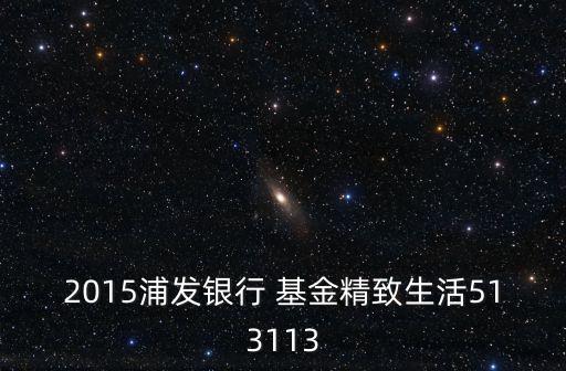 2015浦發(fā)銀行 基金精致生活513113