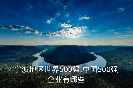 寧波地區(qū)世界500強(qiáng),中國500強(qiáng)企業(yè)有哪些