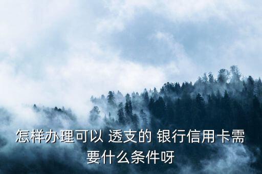 怎樣辦理可以 透支的 銀行信用卡需要什么條件呀