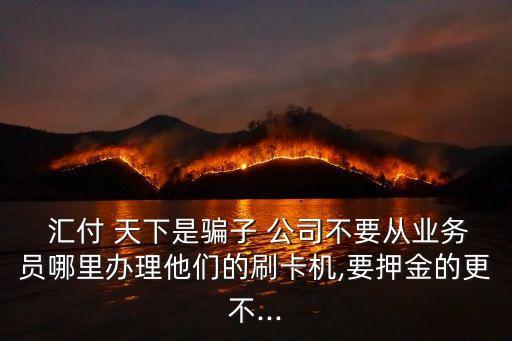  匯付 天下是騙子 公司不要從業(yè)務員哪里辦理他們的刷卡機,要押金的更不...