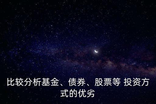 比較分析基金、債券、股票等 投資方式的優(yōu)劣