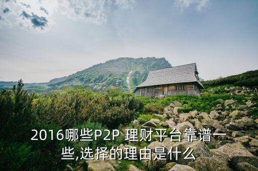 2016哪些P2P 理財(cái)平臺靠譜一些,選擇的理由是什么