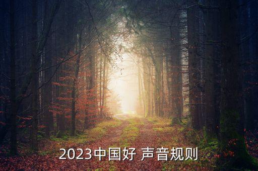 2023中國(guó)好 聲音規(guī)則