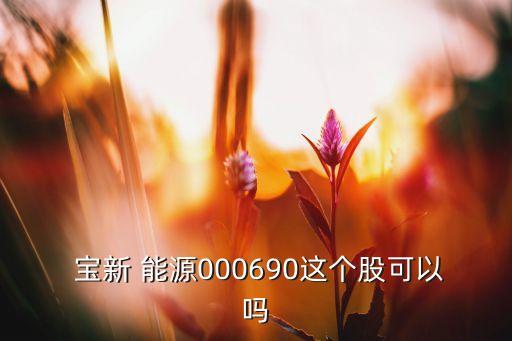  寶新 能源000690這個股可以嗎